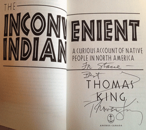 Inscribed title page of my copy of "The Inconvenient Indian"